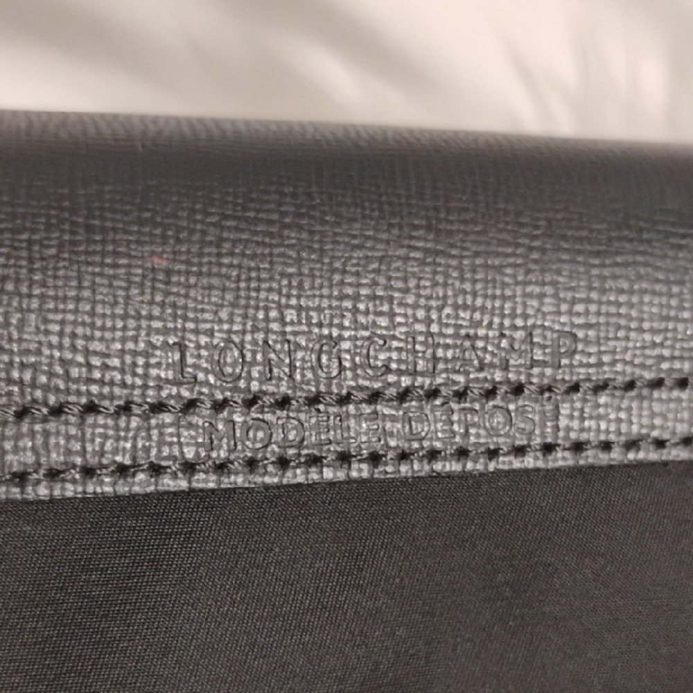 SALE! Like New Longchamp Le Pliage Black Nylon/Leather Small Tote W Strap - Picture 8 of 14